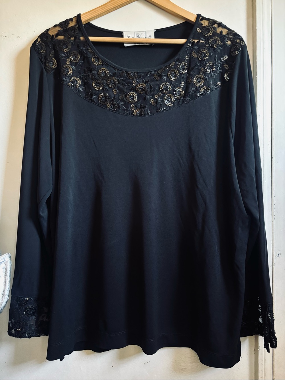 Vintage Katia Ricciarelli Sequin & Lace Mesh Blouse